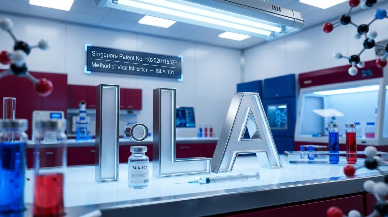 Island Pharmaceuticals Ltd Secures Singapore Patent for ISLA-101 Antiviral Use